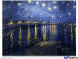 Poster 24"x18" - Vincent Van Gogh Starry Night Over The Rhone