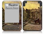 Vincent Van Gogh Backyards Of Old Houses In Antwerp In The Snow - Decal Style Skin fits Amazon Kindle 3 Keyboard (with 6 inch display)