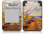 Vincent Van Gogh Boats Of Saintes-Maries - Decal Style Skin fits Amazon Kindle 3 Keyboard (with 6 inch display)