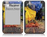 Vincent Van Gogh The Cafe Terrace On The Place Du Forum Arles At Night - Decal Style Skin fits Amazon Kindle 3 Keyboard (with 6 inch display)