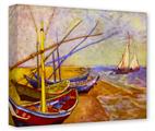 Gallery Wrapped 11x14x1.5  Canvas Art - Vincent Van Gogh Boats Of Saintes-Maries