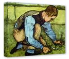 Gallery Wrapped 11x14x1.5  Canvas Art - Vincent Van Gogh Cutting Grass