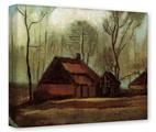 Gallery Wrapped 11x14x1.5  Canvas Art - Vincent Van Gogh Farmhouses Among Trees