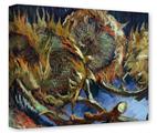 Gallery Wrapped 11x14x1.5  Canvas Art - Vincent Van Gogh Four Sunflowes Gone To Seed