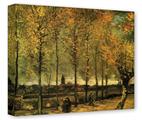 Gallery Wrapped 11x14x1.5  Canvas Art - Vincent Van Gogh Lane With Poplars
