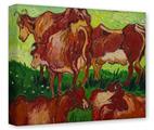 Gallery Wrapped 11x14x1.5  Canvas Art - Vincent Van Gogh Les Vaches By Van Gogh