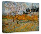Gallery Wrapped 11x14x1.5  Canvas Art - Vincent Van Gogh Peach Trees