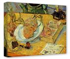 Gallery Wrapped 11x14x1.5  Canvas Art - Vincent Van Gogh Still Life Drawing Board Pipe Onions And Sealing-Wax