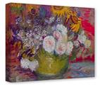 Gallery Wrapped 11x14x1.5  Canvas Art - Vincent Van Gogh Still-Life With Roses And Sunflowers