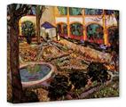 Gallery Wrapped 11x14x1.5  Canvas Art - Vincent Van Gogh The Courtyard Of The Hospital At Arles