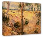 Gallery Wrapped 11x14x1.5  Canvas Art - Vincent Van Gogh Trees In A Field On A Sunny Day