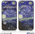 iPhone 4S Decal Style Vinyl Skin - Vincent Van Gogh Starry Night