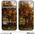 iPhone 4S Decal Style Vinyl Skin - Vincent Van Gogh Autumn Landscape With Four Trees