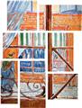 Vincent Van Gogh A Pork-Butchers Shop Seen from a Window - 7 Piece Fabric Peel and Stick Wall Skin Art (50x38 inches)