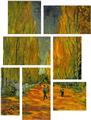 Vincent Van Gogh Alyscamps - 7 Piece Fabric Peel and Stick Wall Skin Art (50x38 inches)