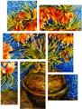 Vincent Van Gogh Fritillaries - 7 Piece Fabric Peel and Stick Wall Skin Art (50x38 inches)