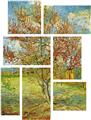 Vincent Van Gogh Pink Peach Tree In Blossom Reminiscence Of Mauve - 7 Piece Fabric Peel and Stick Wall Skin Art (50x38 inches)