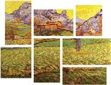 Vincent Van Gogh A Meadow in the Mountains Le Mas de Saint-Paul - 7 Piece Fabric Peel and Stick Wall Skin Art (50x38 inches)