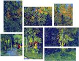 Vincent Van Gogh Allee in the Park - 7 Piece Fabric Peel and Stick Wall Skin Art (50x38 inches)