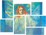Vincent Van Gogh Angel - 7 Piece Fabric Peel and Stick Wall Skin Art (50x38 inches)
