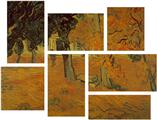 Vincent Van Gogh Garden - 7 Piece Fabric Peel and Stick Wall Skin Art (50x38 inches)