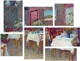 Vincent Van Gogh Interior Of A Restaurant - 7 Piece Fabric Peel and Stick Wall Skin Art (50x38 inches)