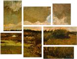 Vincent Van Gogh Marshy - 7 Piece Fabric Peel and Stick Wall Skin Art (50x38 inches)