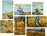 Vincent Van Gogh Morning - 7 Piece Fabric Peel and Stick Wall Skin Art (50x38 inches)