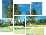 Vincent Van Gogh Outskirts - 7 Piece Fabric Peel and Stick Wall Skin Art (50x38 inches)