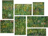 Vincent Van Gogh Patch Of Grass - 7 Piece Fabric Peel and Stick Wall Skin Art (50x38 inches)