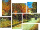 Vincent Van Gogh Public Park - 7 Piece Fabric Peel and Stick Wall Skin Art (50x38 inches)