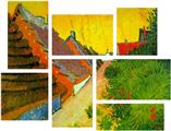 Vincent Van Gogh Saintes-Maries - 7 Piece Fabric Peel and Stick Wall Skin Art (50x38 inches)