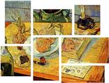 Vincent Van Gogh Still Life Drawing Board Pipe Onions And Sealing-Wax - 7 Piece Fabric Peel and Stick Wall Skin Art (50x38 inches)