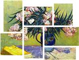 Vincent Van Gogh Still Life With Oleander - 7 Piece Fabric Peel and Stick Wall Skin Art (50x38 inches)