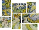 Vincent Van Gogh Street And Road In Auvers - 7 Piece Fabric Peel and Stick Wall Skin Art (50x38 inches)