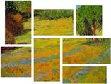 Vincent Van Gogh Sunny Lawn - 7 Piece Fabric Peel and Stick Wall Skin Art (50x38 inches)