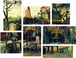Vincent Van Gogh Terrace Of A Cafe - 7 Piece Fabric Peel and Stick Wall Skin Art (50x38 inches)