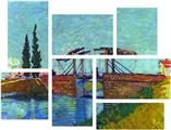 Vincent Van Gogh The Anglois Bridge At Arles The Drawbridge - 7 Piece Fabric Peel and Stick Wall Skin Art (50x38 inches)