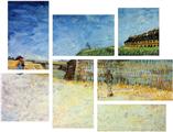 Vincent Van Gogh The Ramparts Of Paris2 - 7 Piece Fabric Peel and Stick Wall Skin Art (50x38 inches)