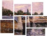 Vincent Van Gogh The Seine With The Pont De La Grande Jette - 7 Piece Fabric Peel and Stick Wall Skin Art (50x38 inches)