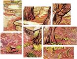 Vincent Van Gogh The Stone Bench In The Garden Of Saint-Paul Hospital - 7 Piece Fabric Peel and Stick Wall Skin Art (50x38 inches)