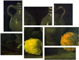Vincent Van Gogh Two Jars - 7 Piece Fabric Peel and Stick Wall Skin Art (50x38 inches)