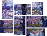 Vincent Van Gogh View Of Arles - 7 Piece Fabric Peel and Stick Wall Skin Art (50x38 inches)