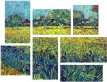 Vincent Van Gogh View Of Arles With Irises - 7 Piece Fabric Peel and Stick Wall Skin Art (50x38 inches)