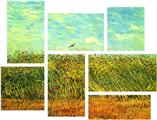 Vincent Van Gogh Wheat Field With A Lark - 7 Piece Fabric Peel and Stick Wall Skin Art (50x38 inches)